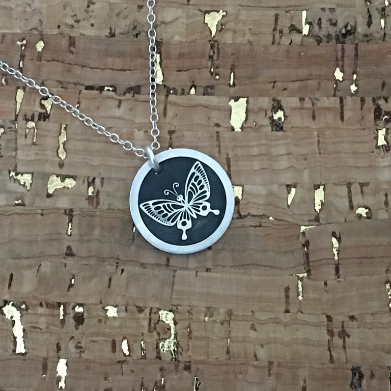 Butterfly Silver pendant & chain