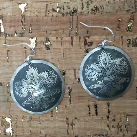 Fleur de lys Silver Earrings