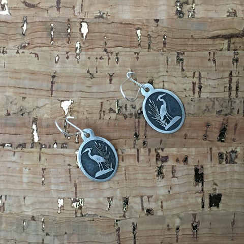 King fisher Silver Earrings