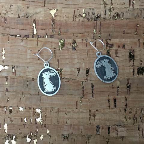 Bunnt Rabbit Silver Earrings