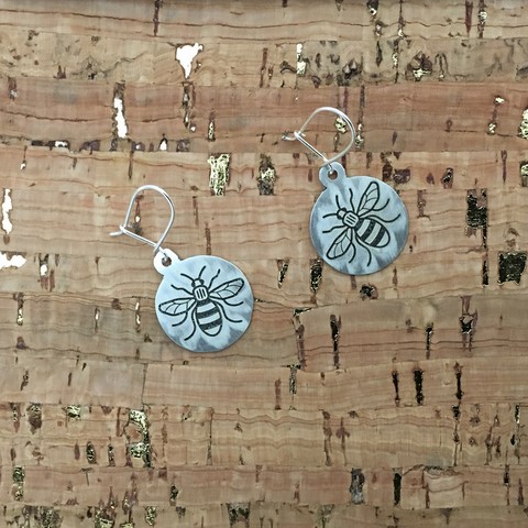 Manchester bee earrings sterling silver