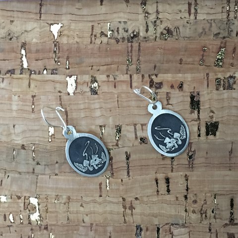 Mushrooms  Silver Earrings