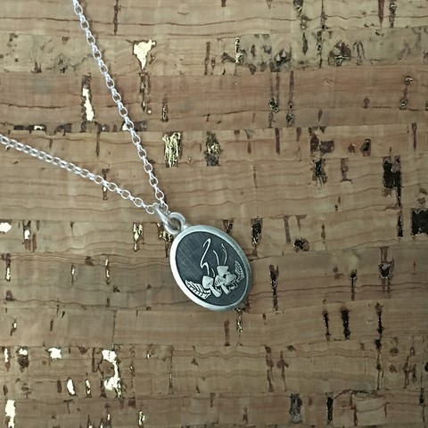 Toadstools Silver pendant