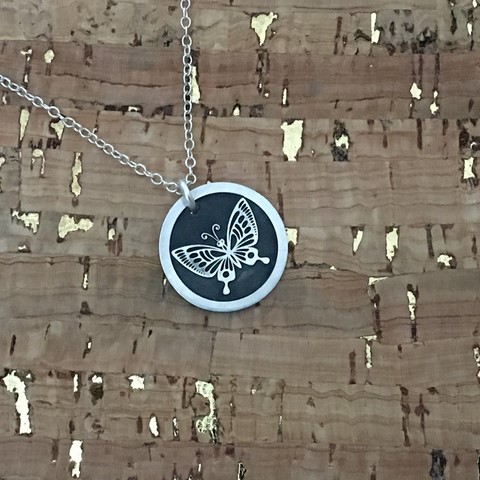 Butterfly Silver pendant & chain