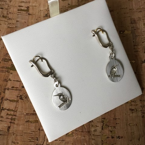 kinfisher crest earrings sterling silver
